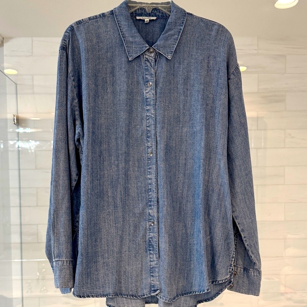 Denim Button -down Shirt - Blue NWOT